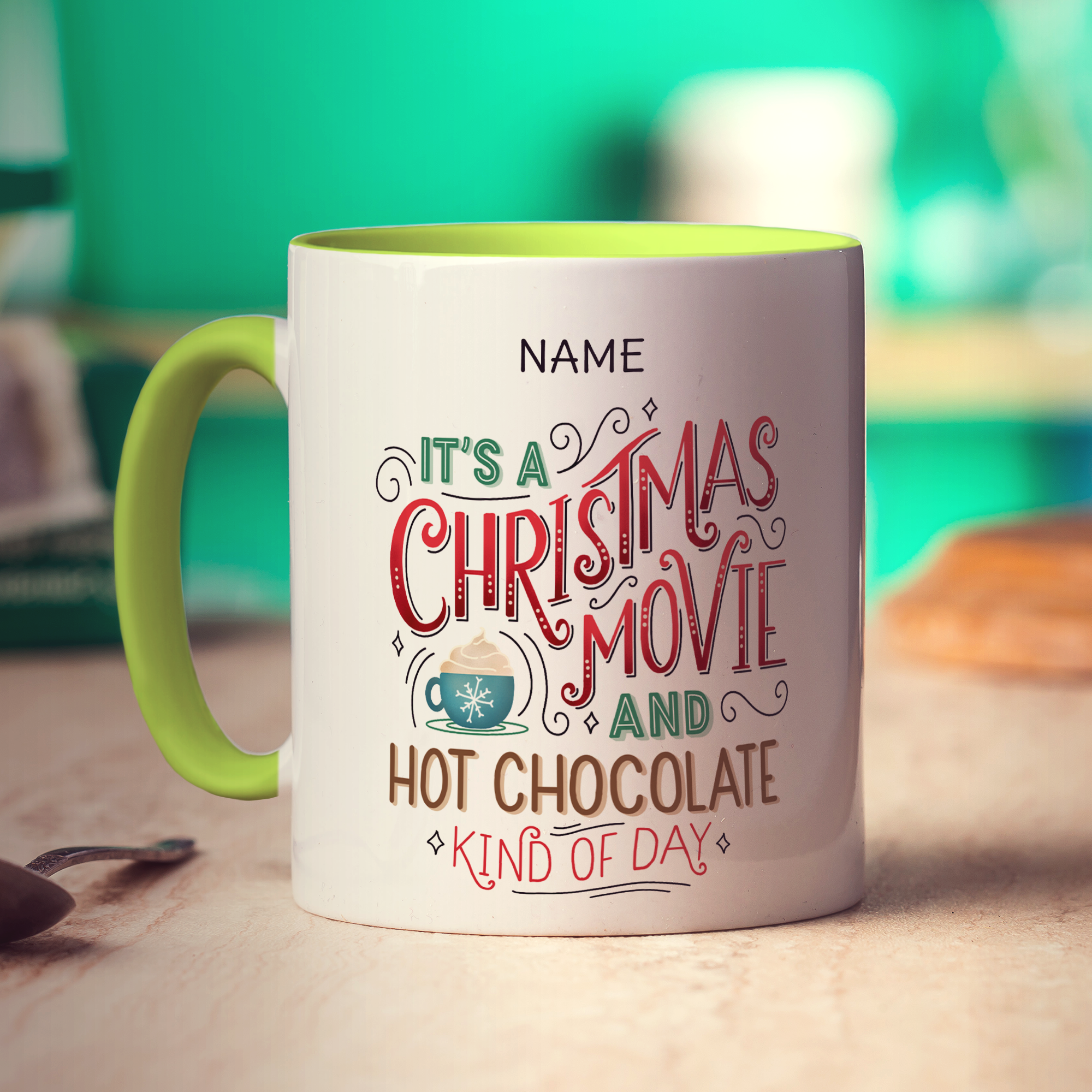 Christmas Movie Hot Chocolate Name Mug