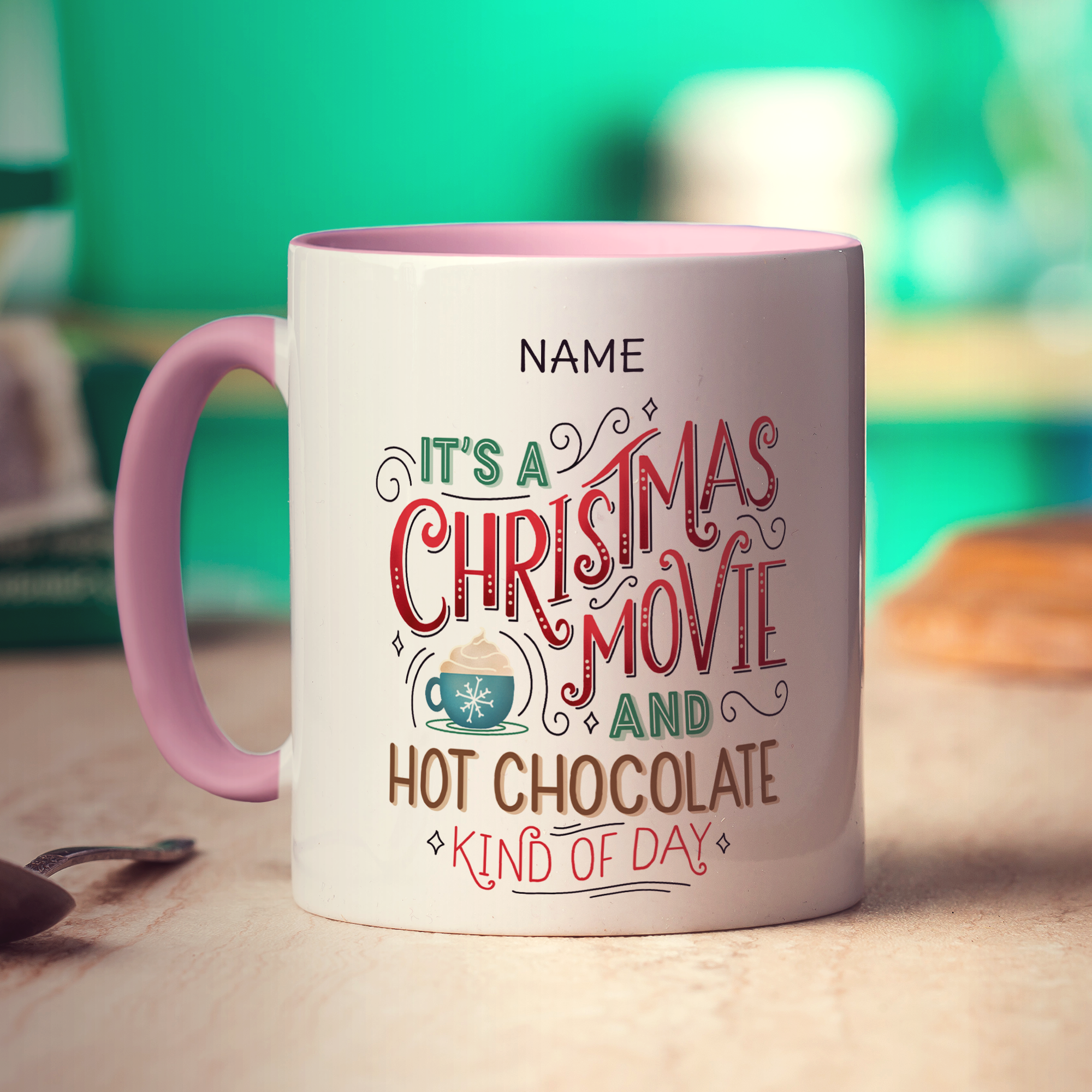 Christmas Movie Hot Chocolate Name Mug