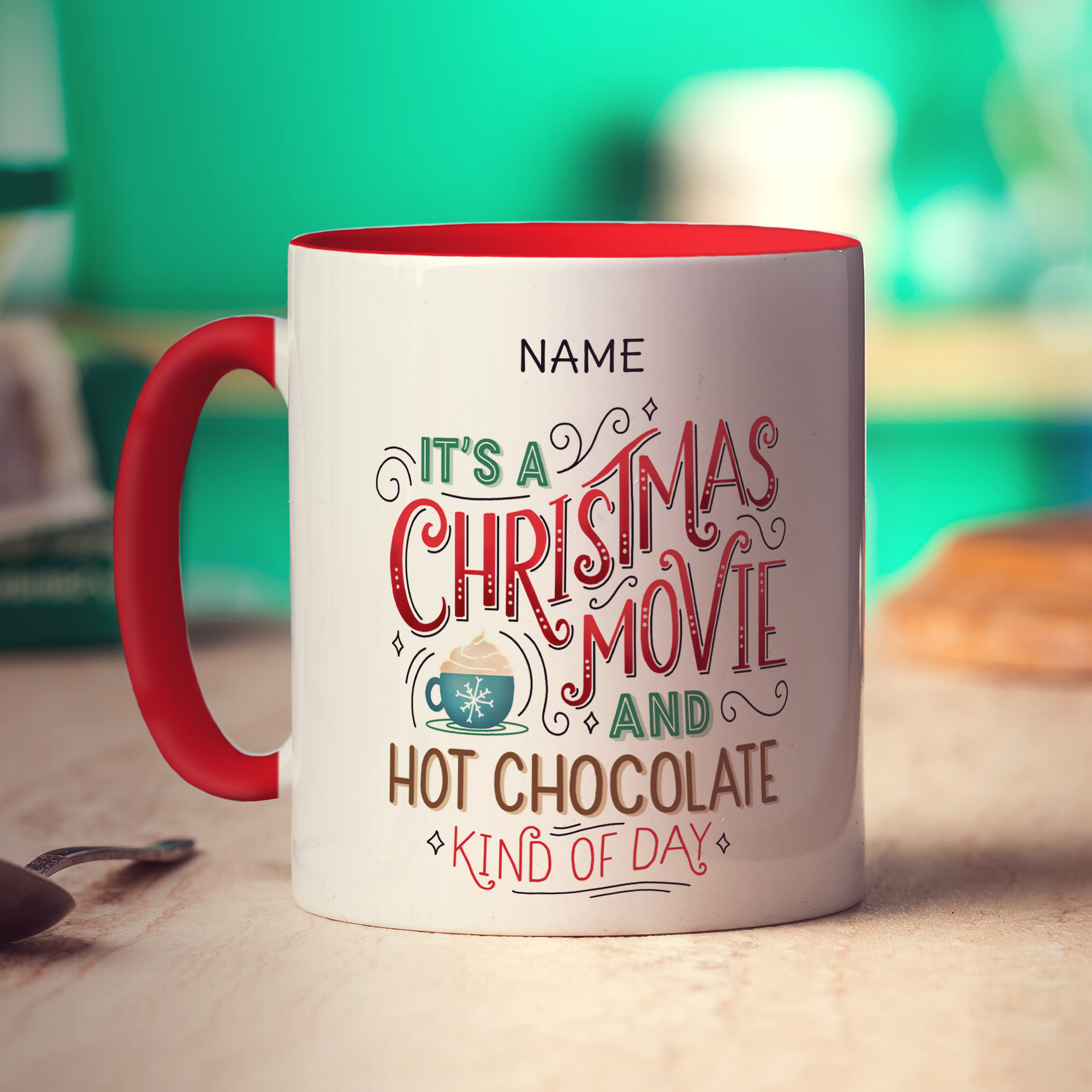 Christmas Movie Hot Chocolate Name Mug