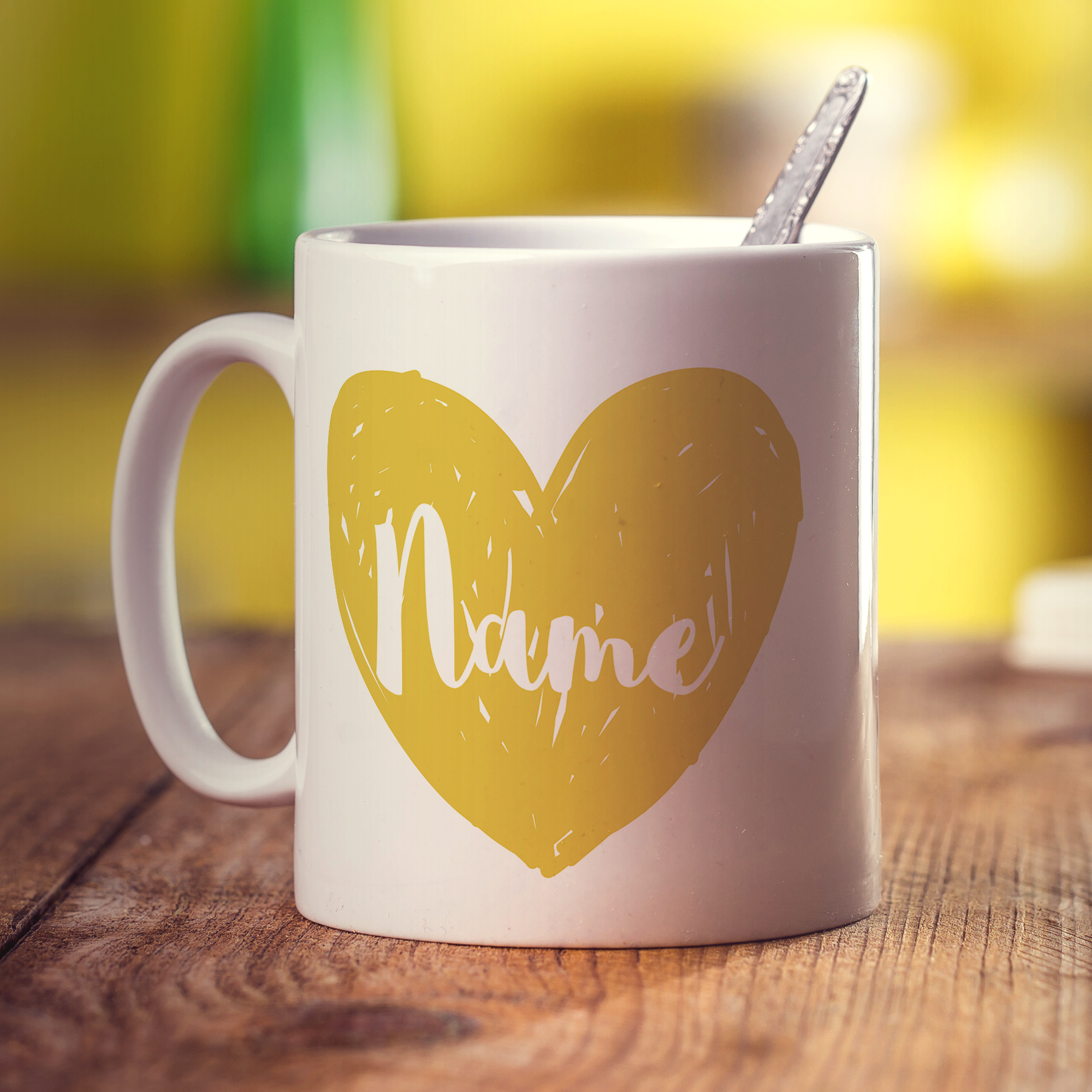 Bride Name Heart Mug