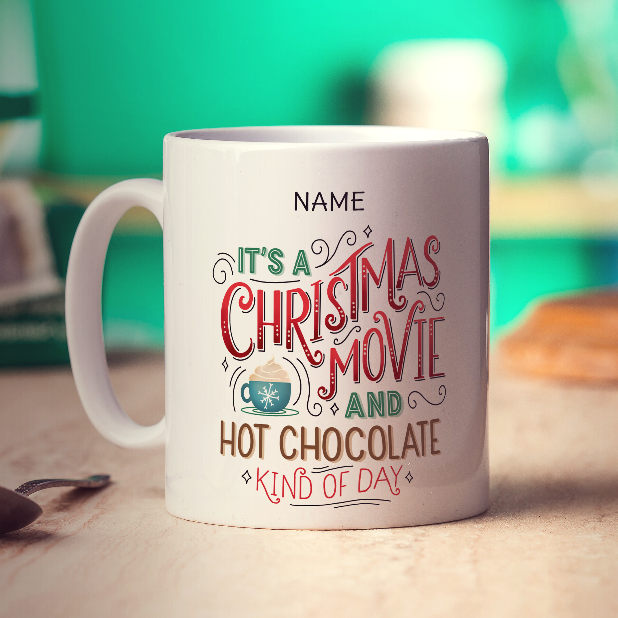 Christmas Movie Hot Chocolate Name Mug