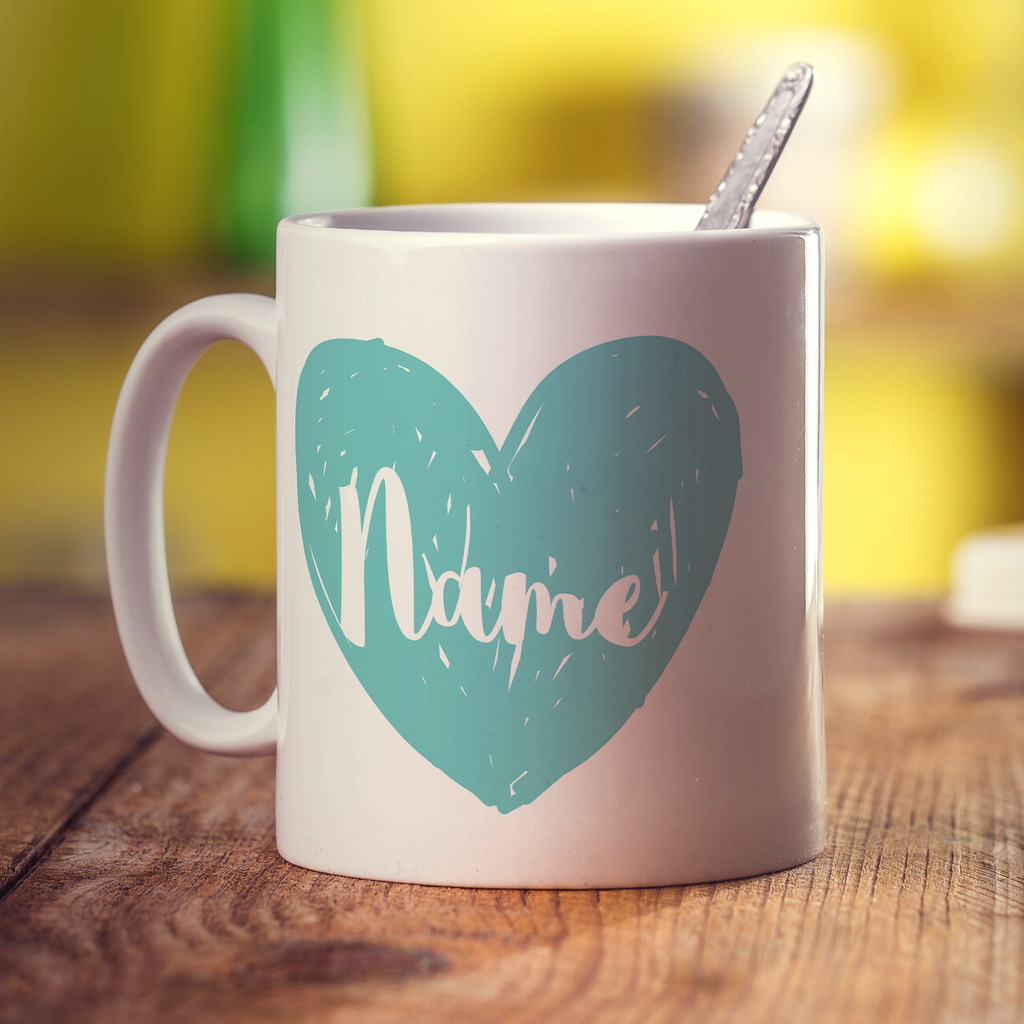 Flower Girl Heart Name Mug