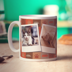 Cat Pattern Polaroid Photo Mug