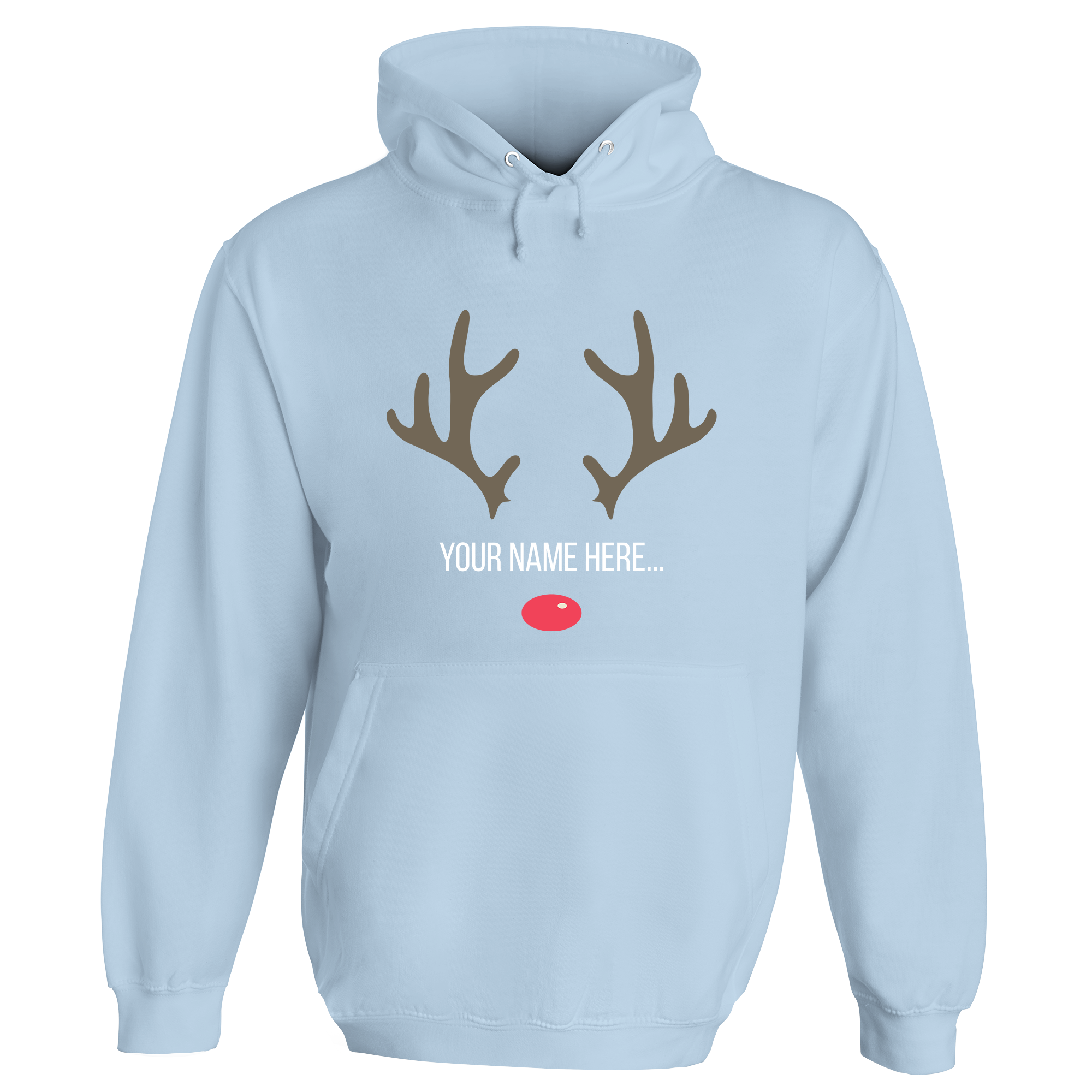 Festive Reindeer Name Personalised Hoodie