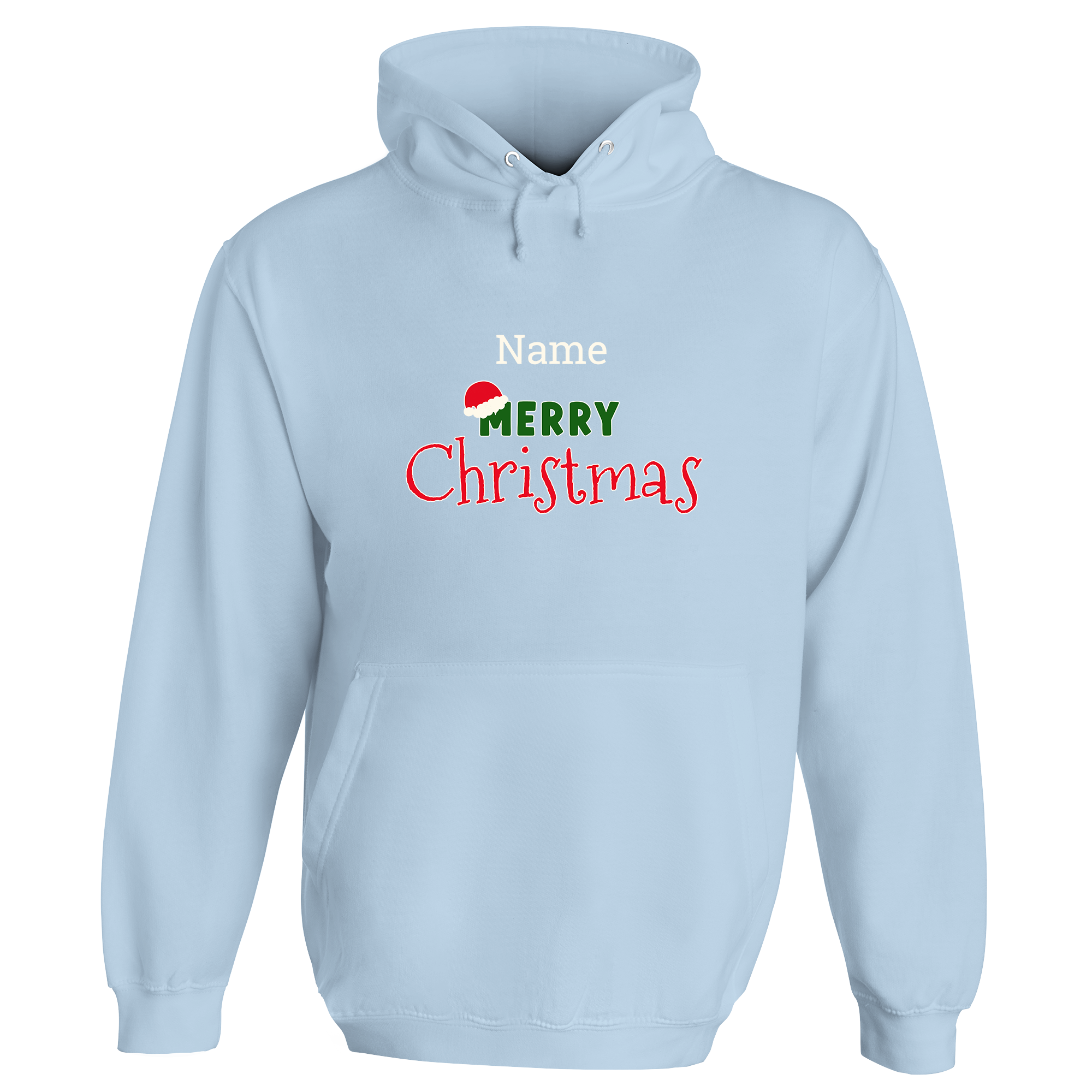 Merry Christmas Santa Hat Personalised Hoodie