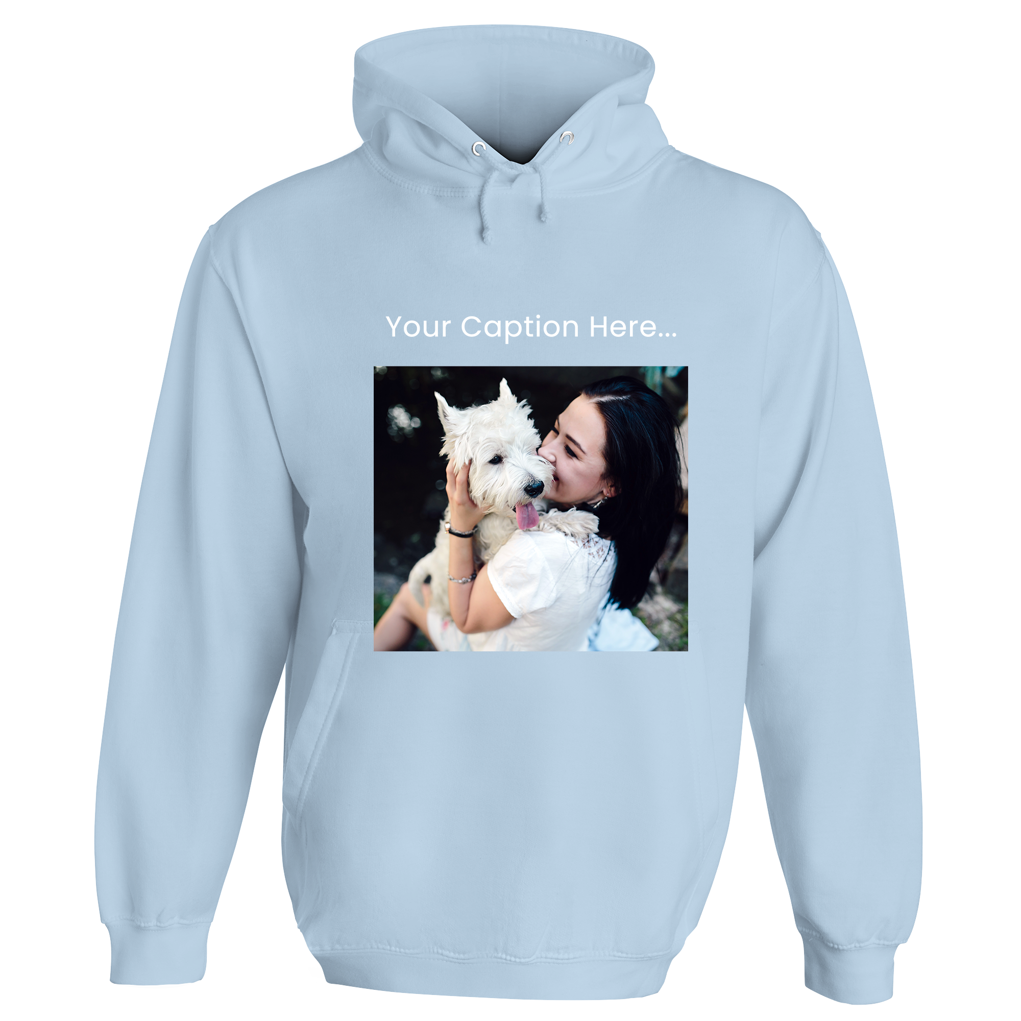 Personalised Photo and Top Caption Hoodie