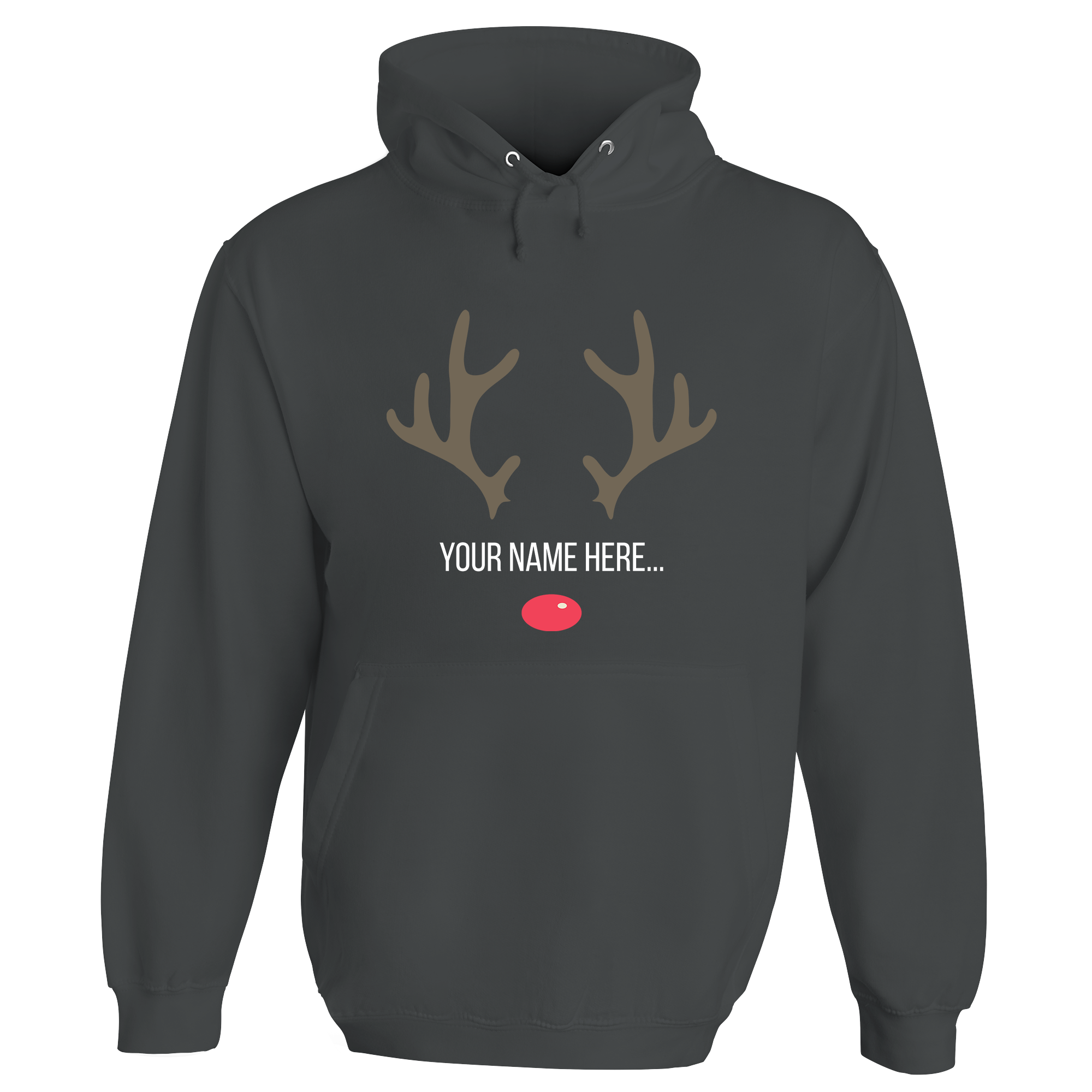 Festive Reindeer Name Personalised Hoodie