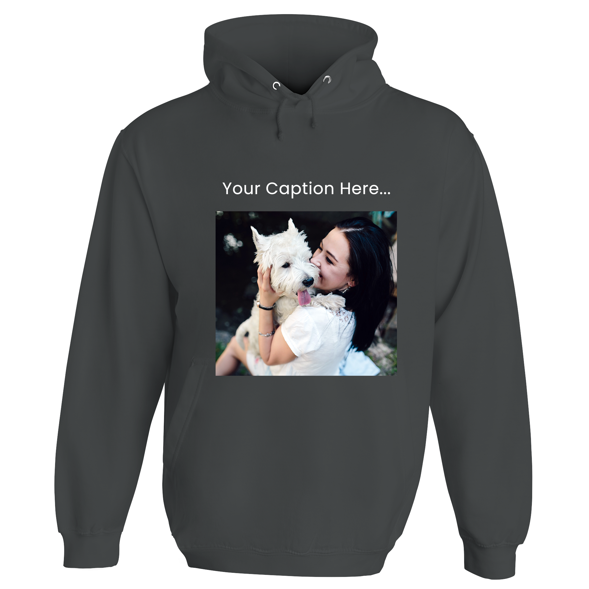 Personalised Photo and Top Caption Hoodie