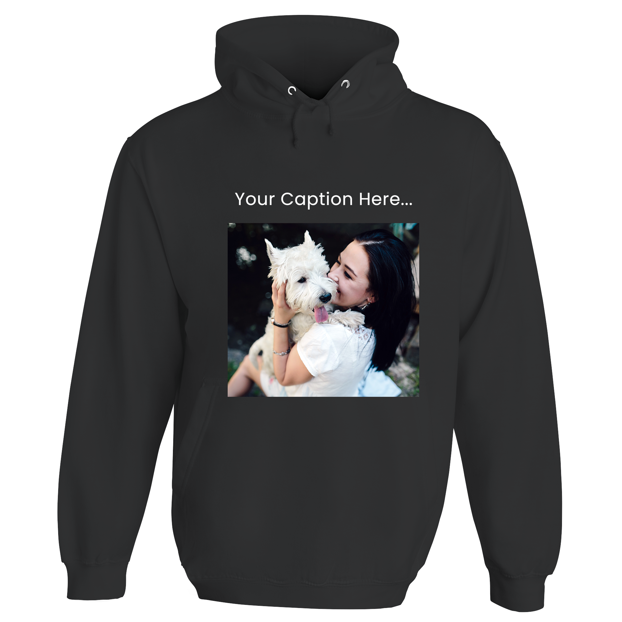 Personalised Photo and Top Caption Hoodie