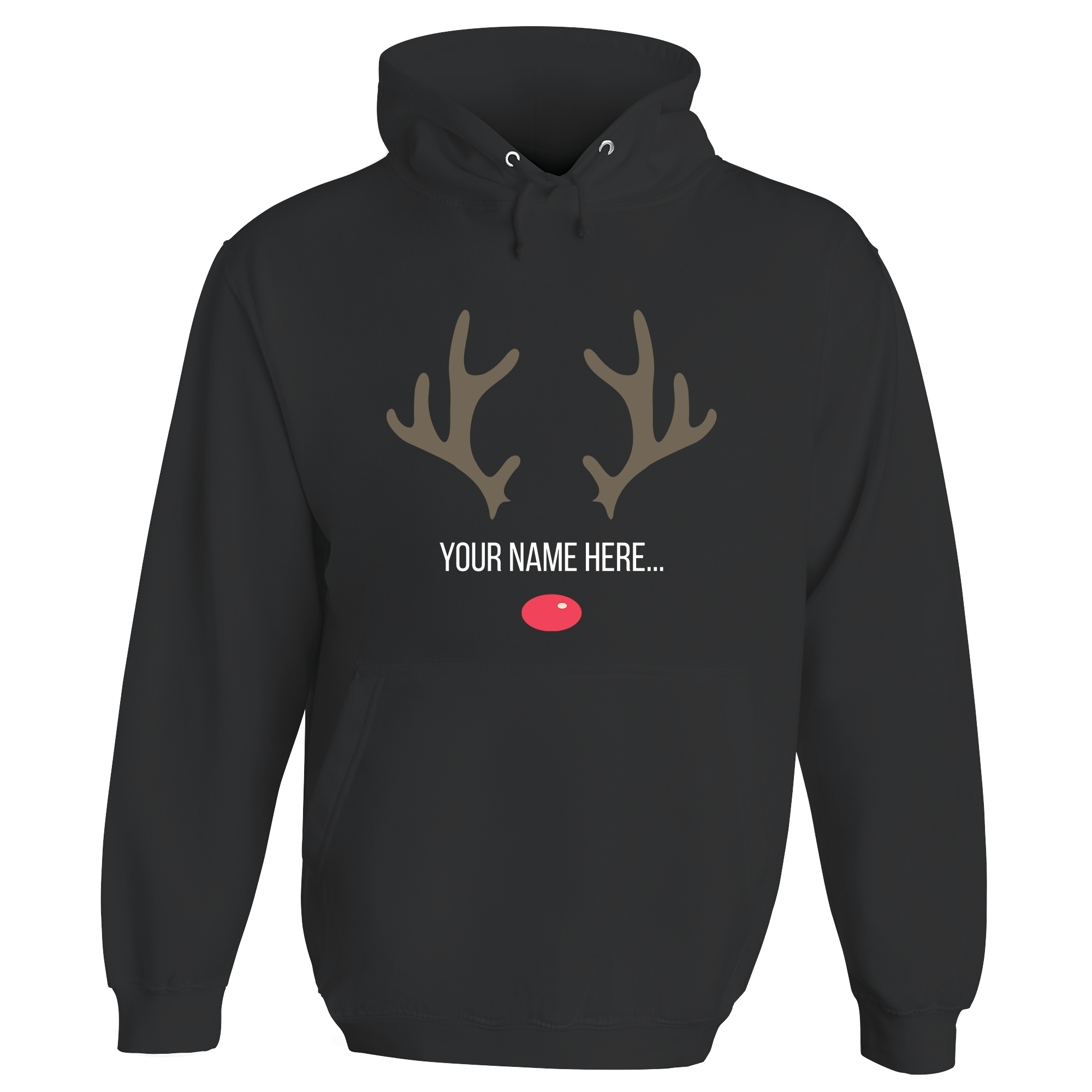 Festive Reindeer Name Personalised Hoodie