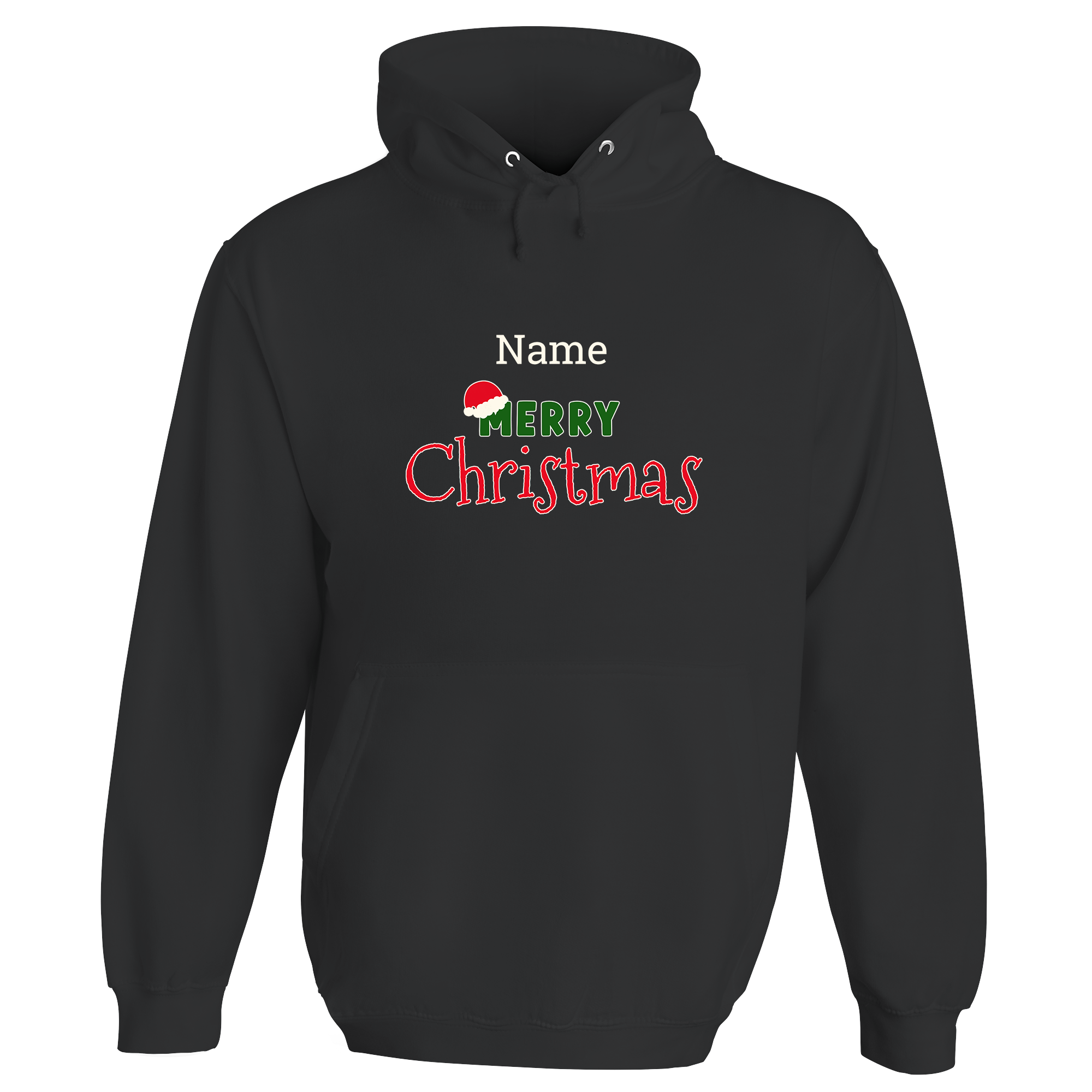 Merry Christmas Santa Hat Personalised Hoodie