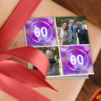 Purple Watercolour Birthday Photo Wrapping Paper - Add Any Age