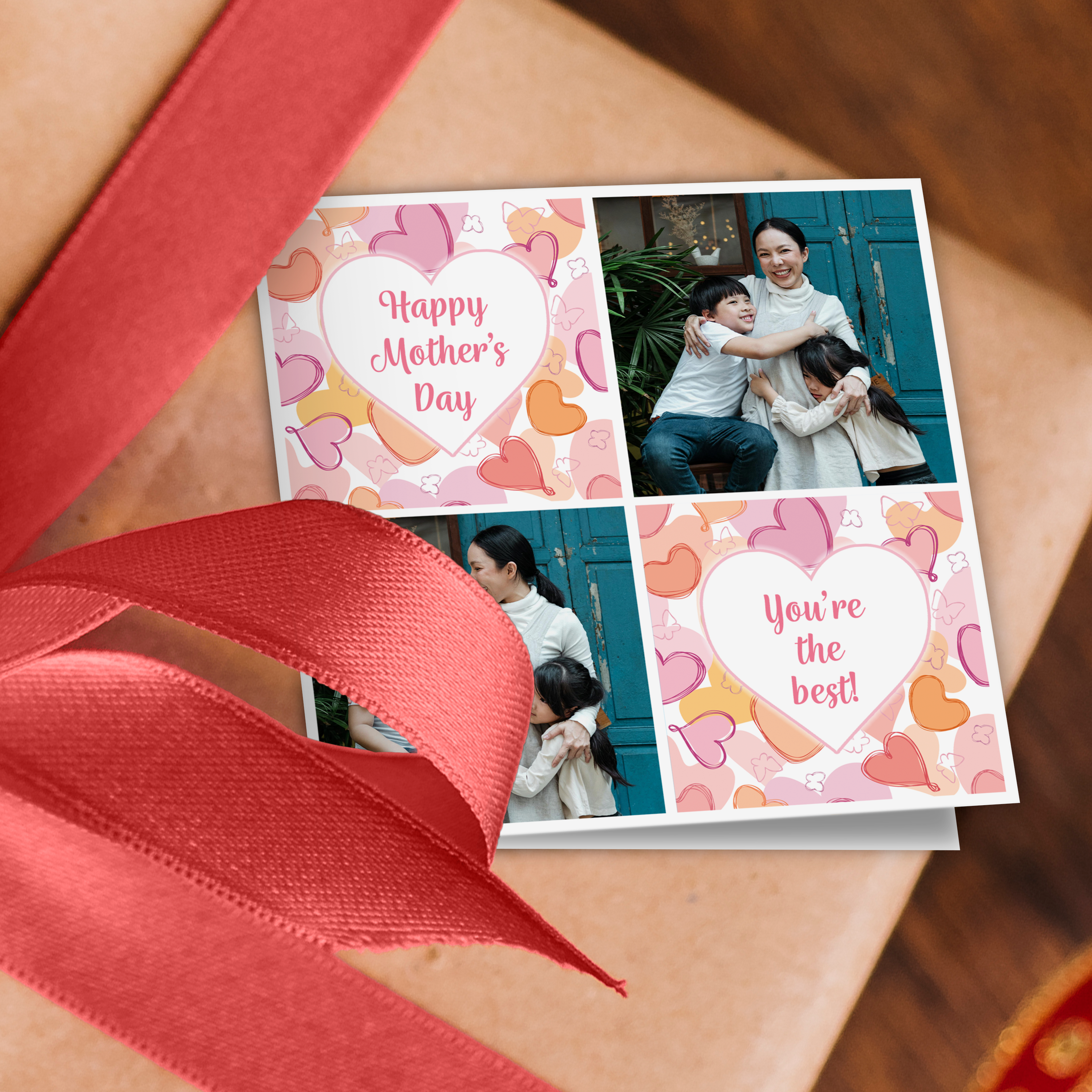 Mother's Day Photo Grid Wrapping Paper
