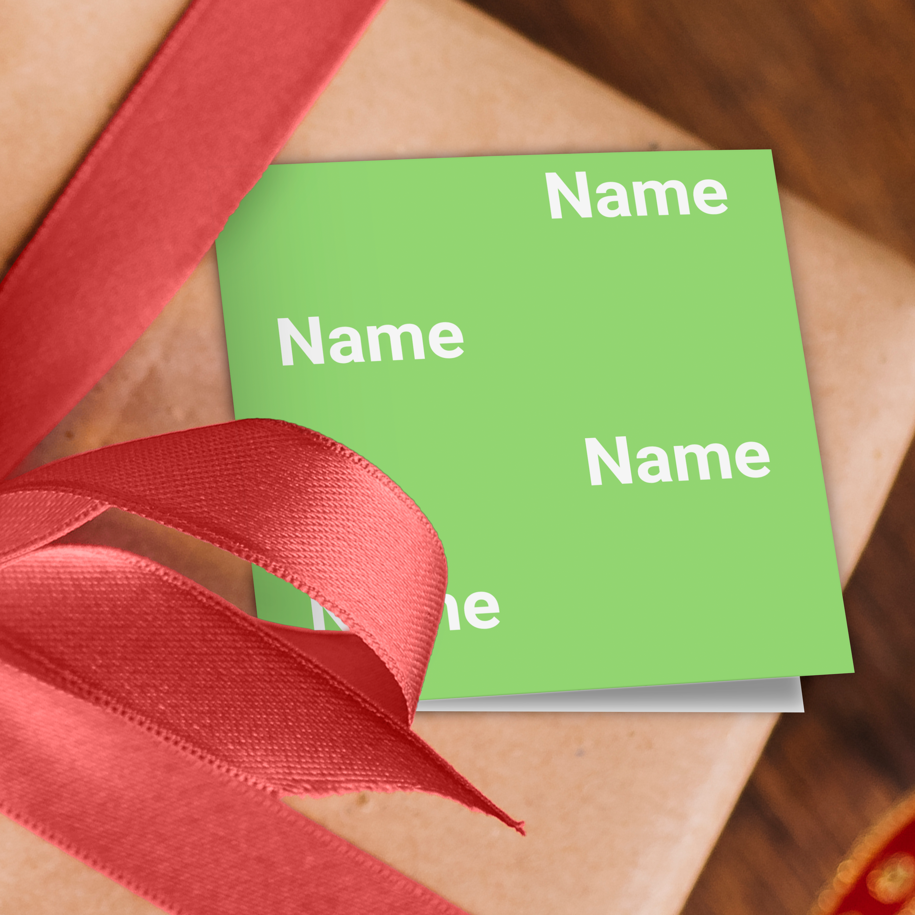 Block Green Name Wrapping Paper