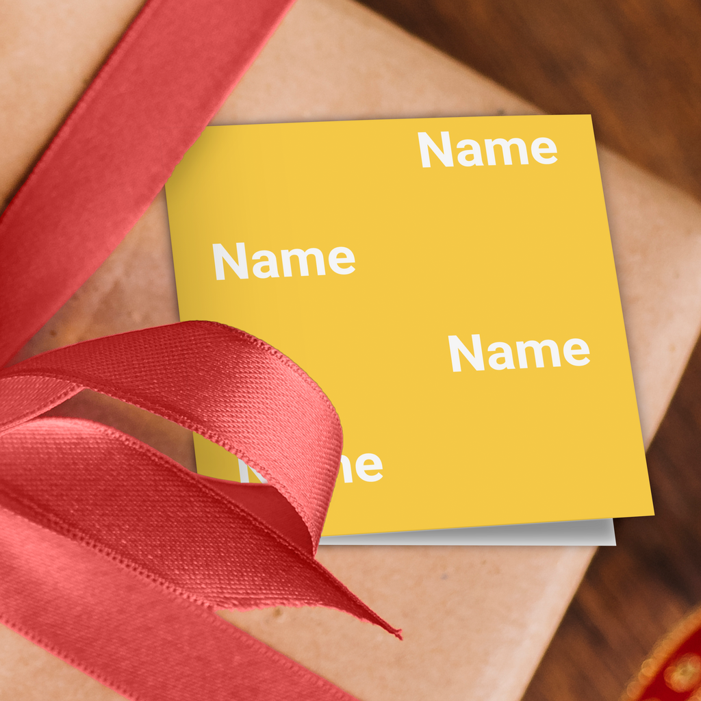 Block Yellow Name Wrapping Paper