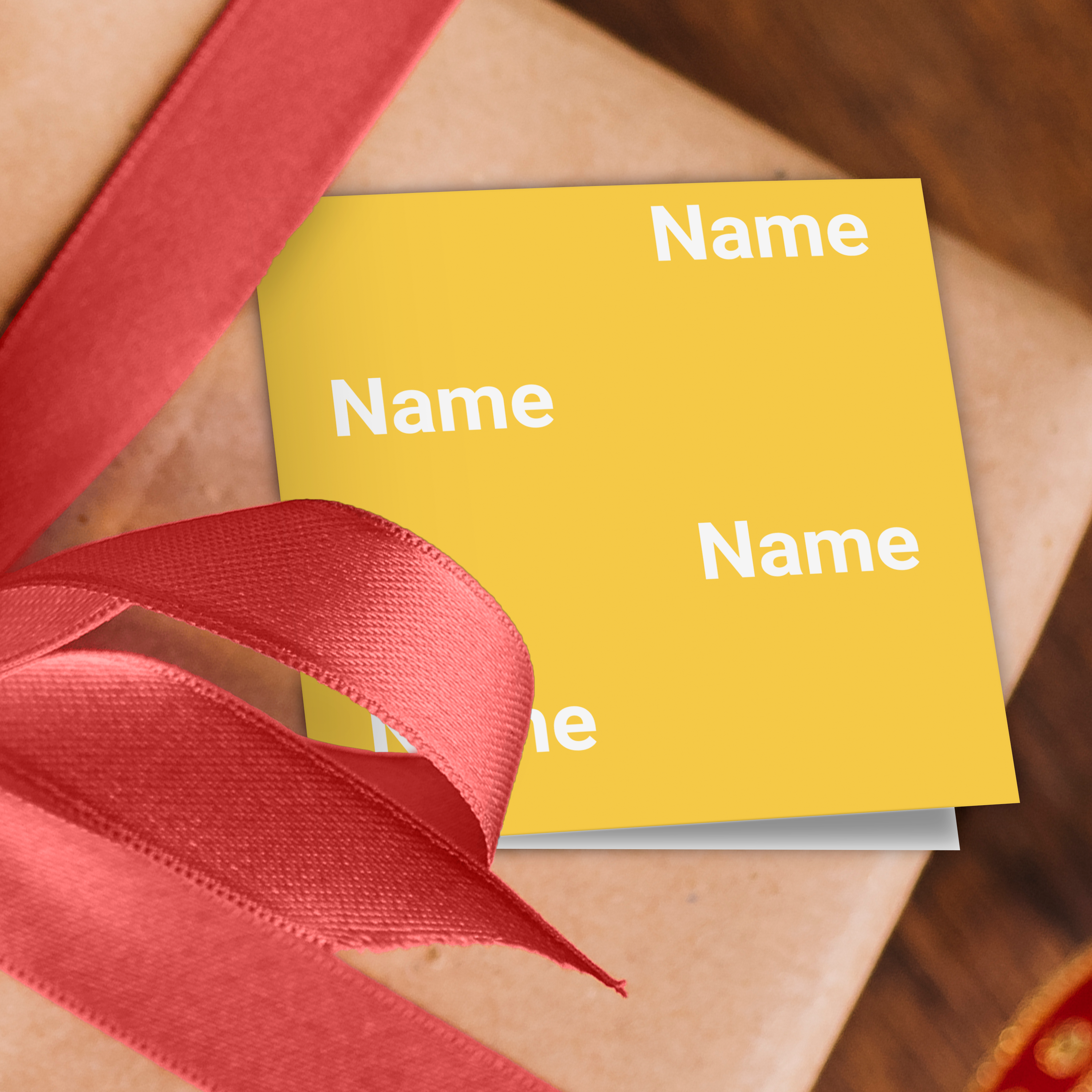 Block Yellow Name Wrapping Paper