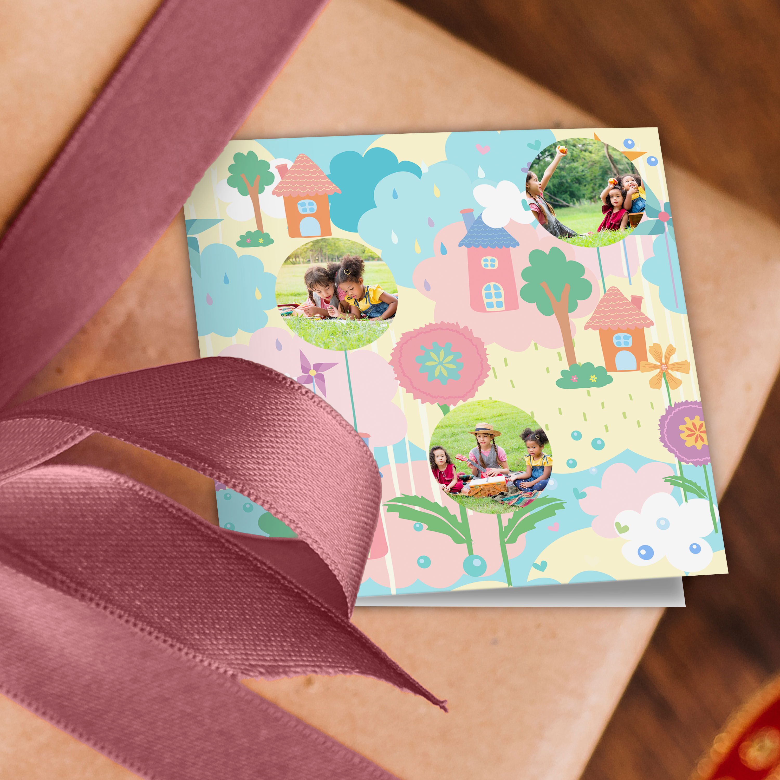 Pastel Town Photo Wrapping Paper