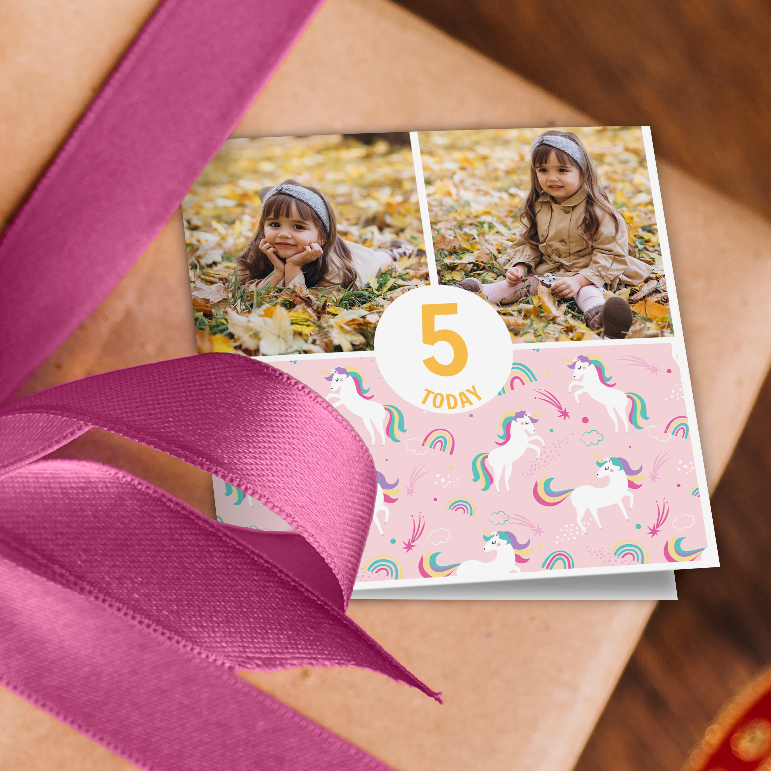 Magical Unicorn Birthday Photo Wrapping Paper - Add Any Age