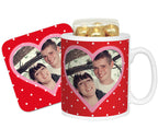 Red Polka Dot & Pink Heart Photo Mug