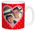 Red Polka Dot & Pink Heart Photo Mug