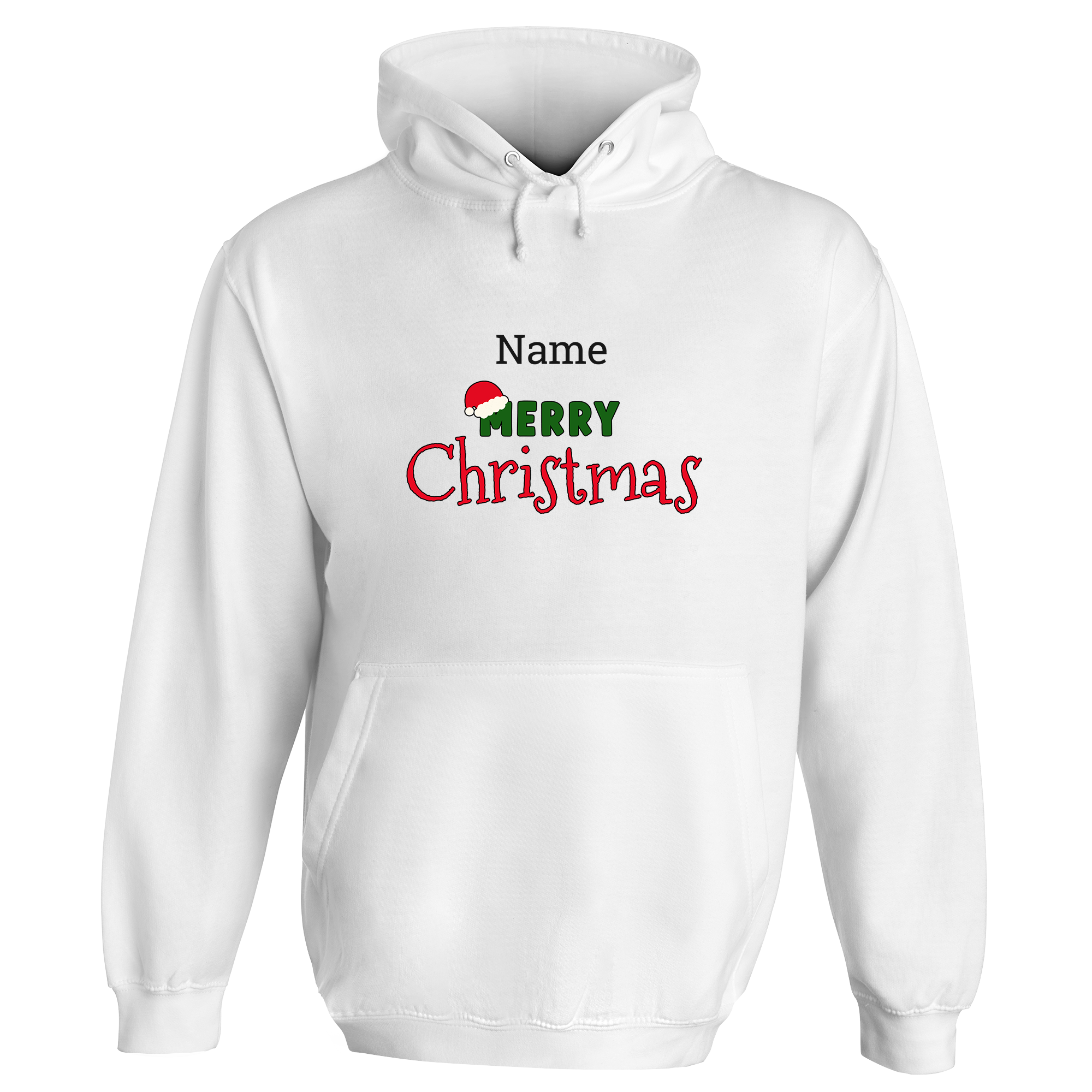 Merry Christmas Santa Hat Personalised Hoodie