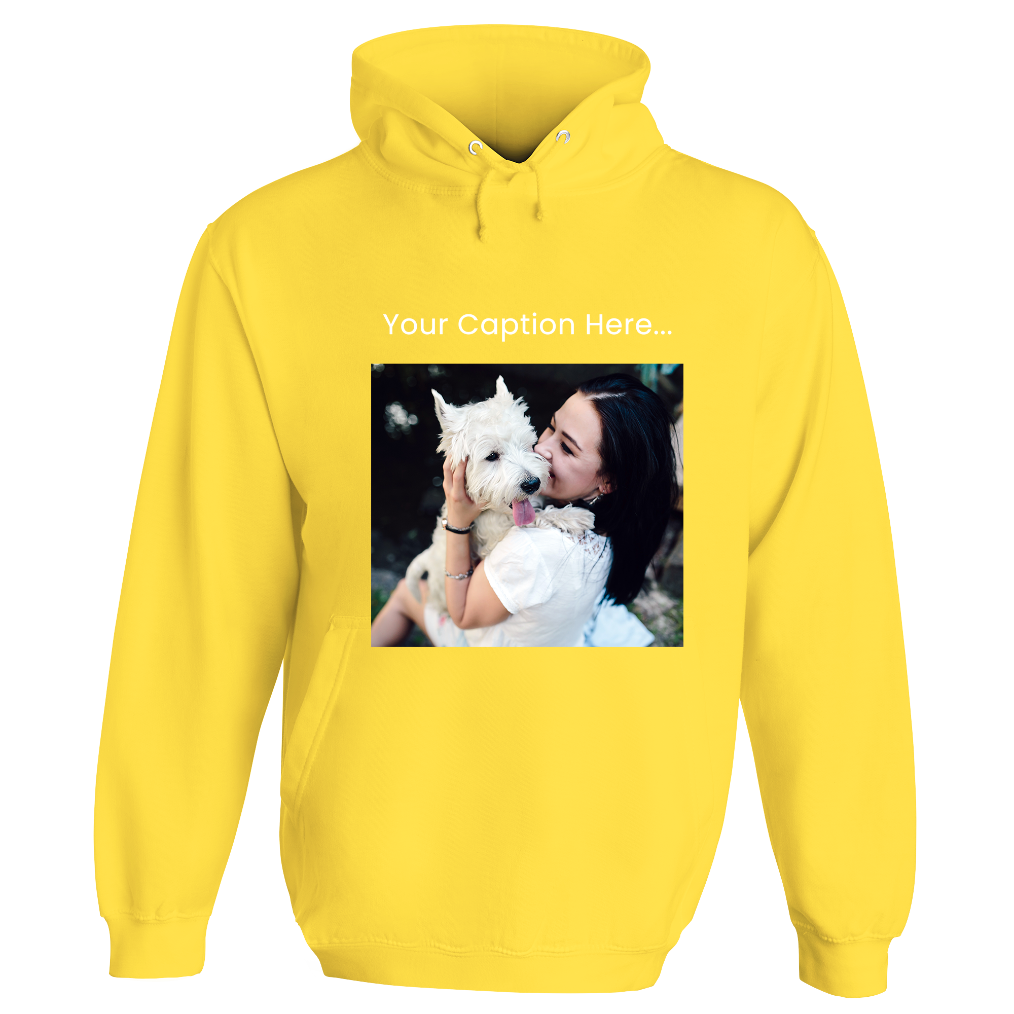Personalised Photo and Top Caption Hoodie