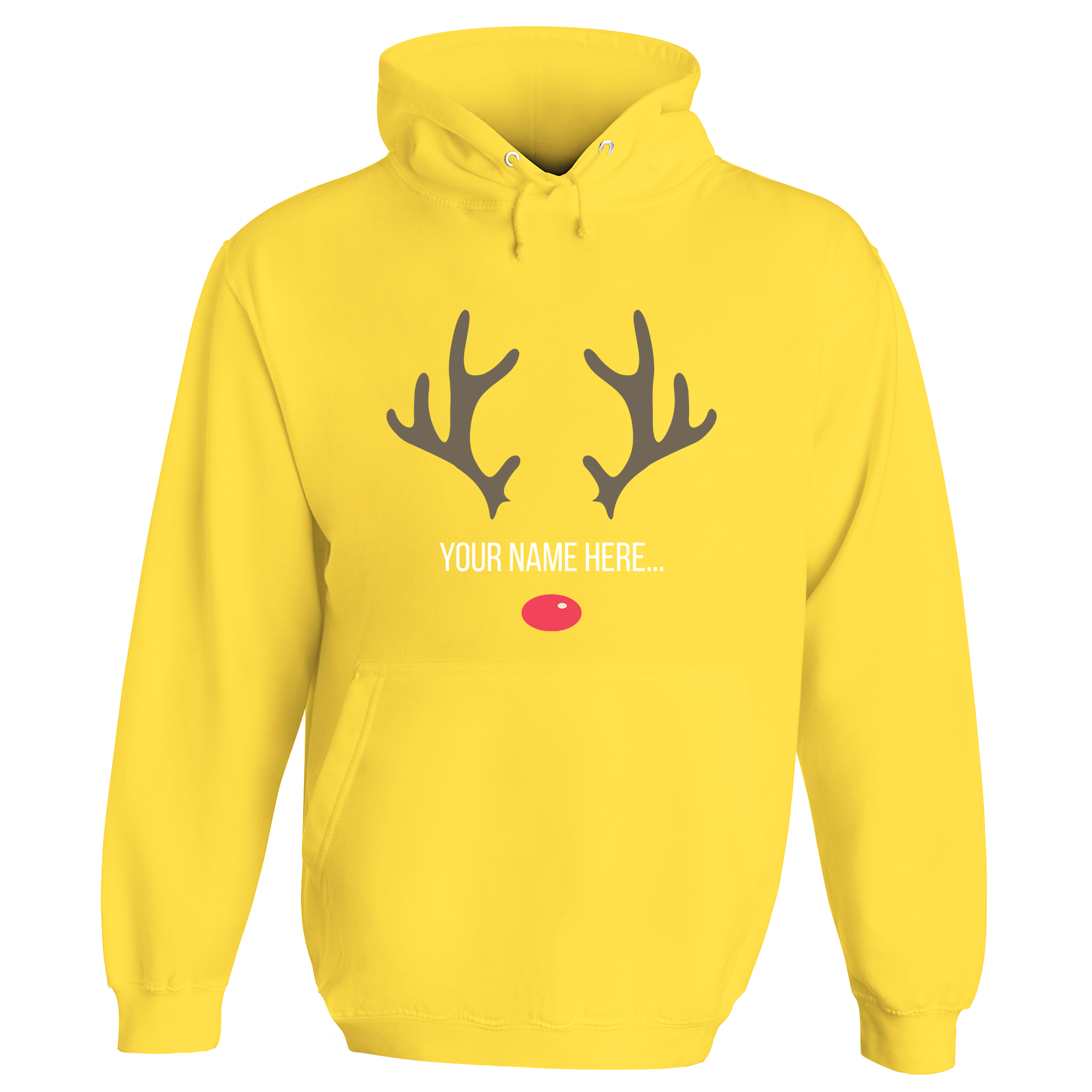 Festive Reindeer Name Personalised Hoodie
