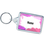 Keyring With Abstract Design - Add Any Name - Pink