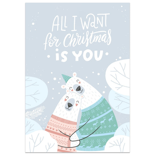 All I Want for Christmas is You Polar Bear Card