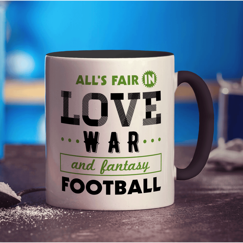 All's Fair in Love, War & Fantasy Football Mug - Standard 330ml (11oz) / Black