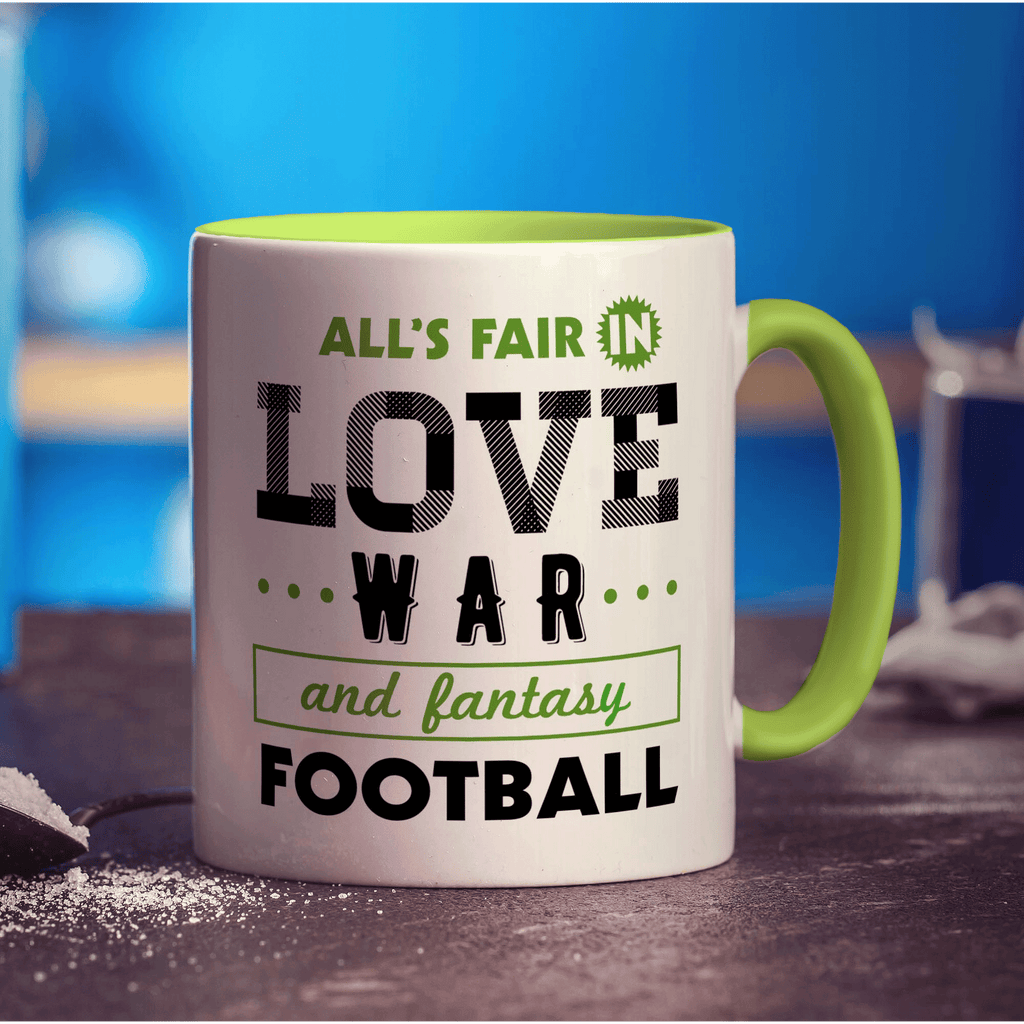 All's Fair in Love, War & Fantasy Football Mug - Standard 330ml (11oz) / Green