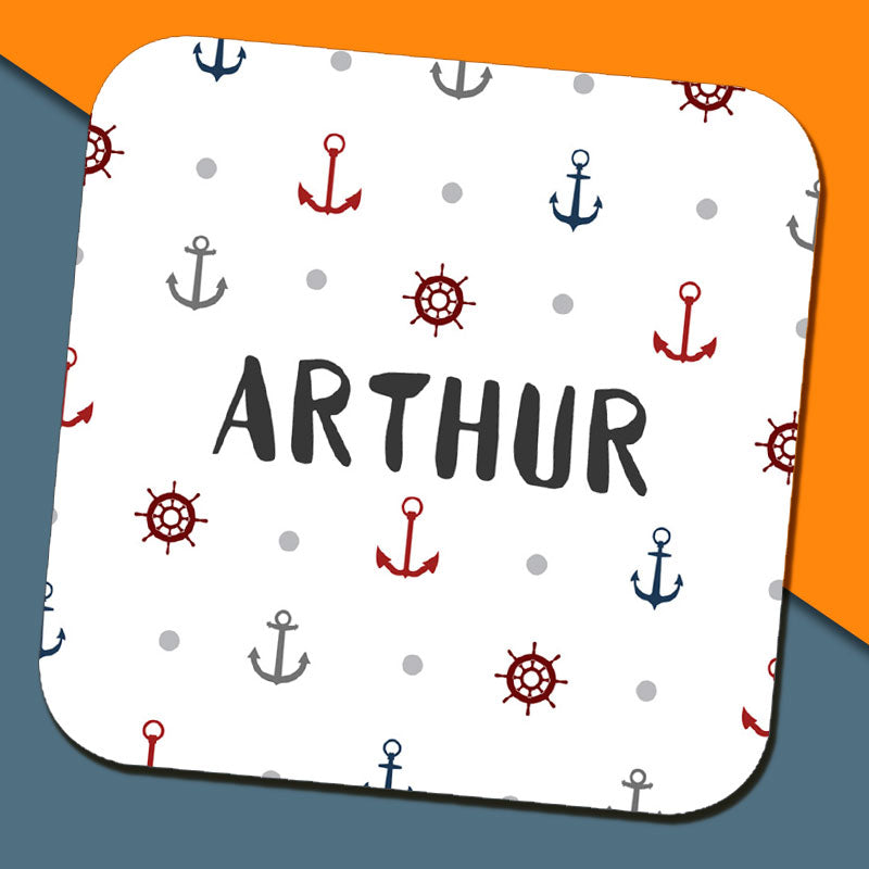 Anchor Pattern Name Coaster
