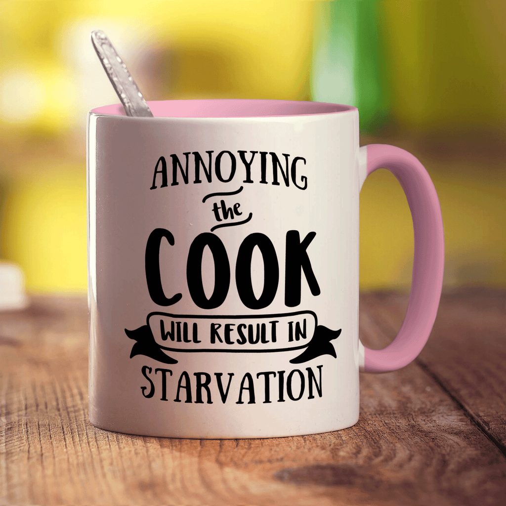 Annoying The Cook Will Result In Starvation Mug - Standard 330ml (11oz) / Pink