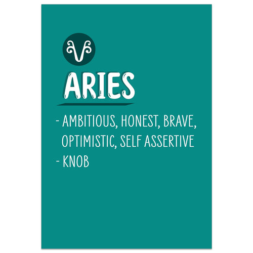 Aries Definition Birthday Card
