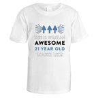 Awesome 21 Year Old T-Shirt (Blue Design) - Medium / White