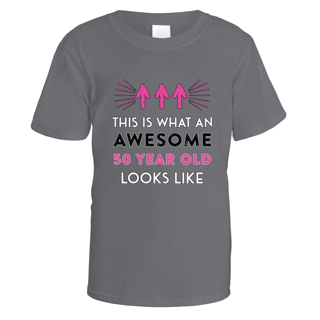 Awesome 50 Year Old T-Shirt (Pink Design)