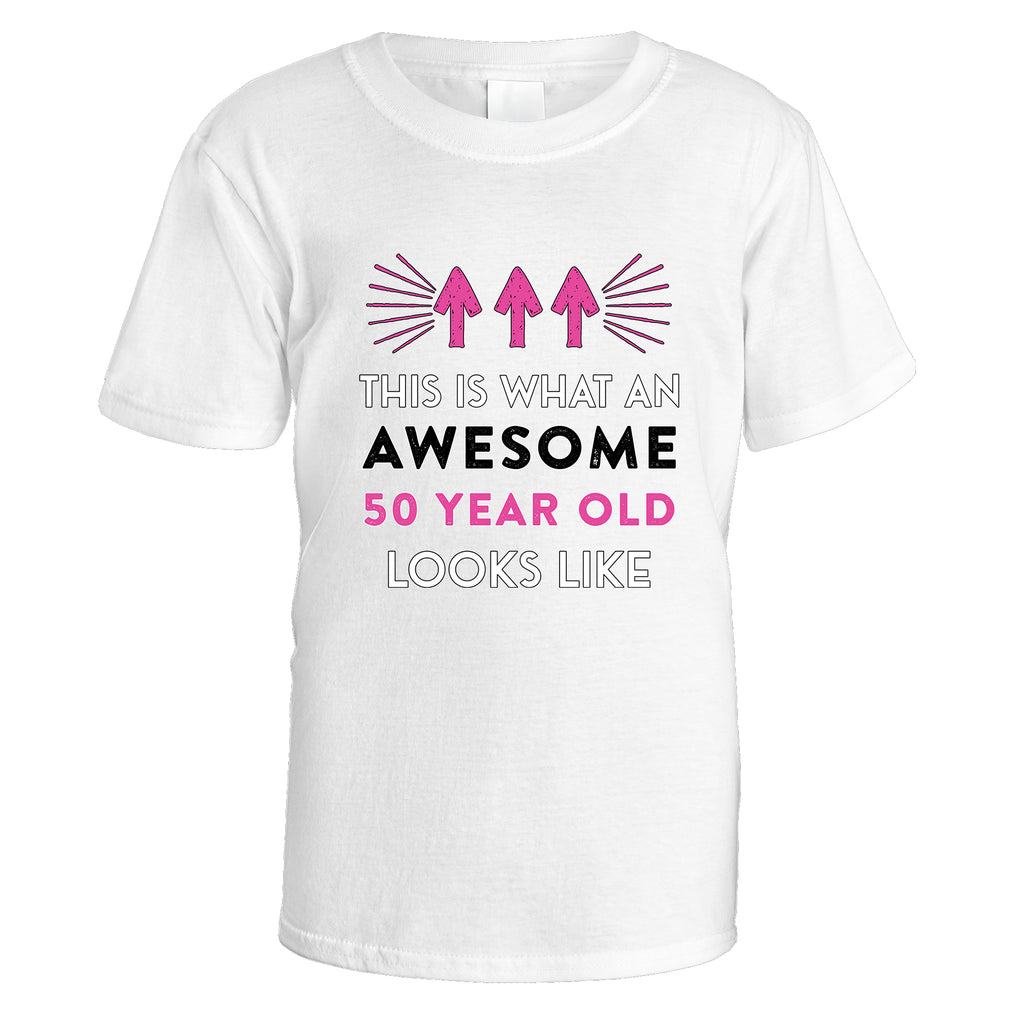 Awesome 50 Year Old T-Shirt (Pink Design)