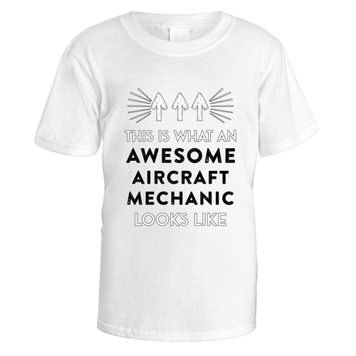 Awesome Aircraft Mechanic T-Shirt - Medium / White