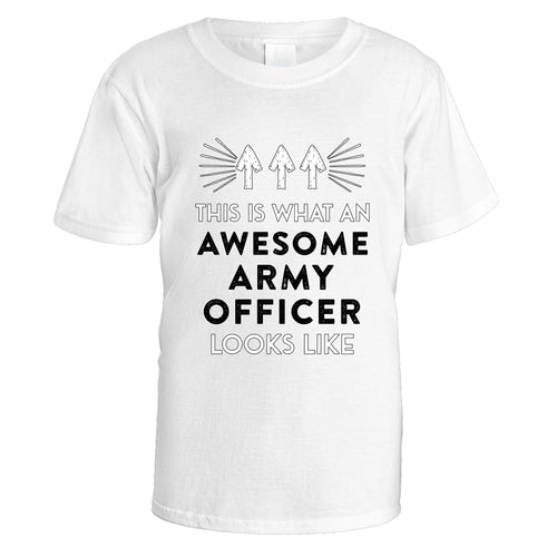 Awesome Army Officer T-Shirt - Medium / White