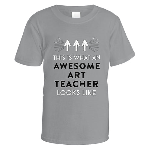 Awesome Art Teacher T-Shirt - Small / Sports Grey