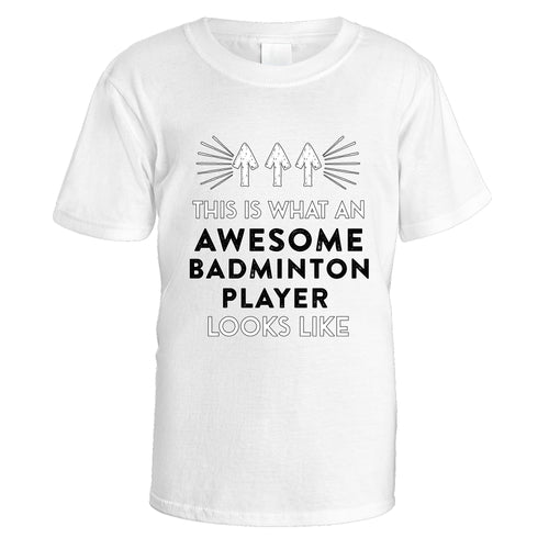 Awesome Badminton Player T-Shirt - Medium / White