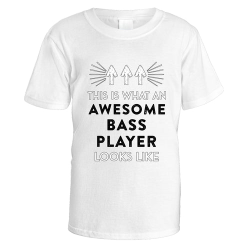 Awesome Bass Player T-Shirt - Medium / White