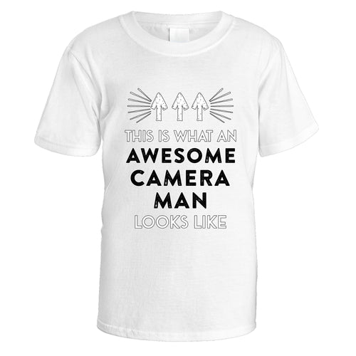 Awesome Camera Man T-Shirt - Medium / White