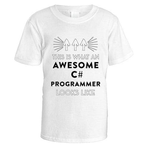 Awesome C# Programmer T-Shirt - Medium / White