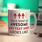Custom Awesome Mug - Add Any Text - Standard 330ml (11oz) / Red / White