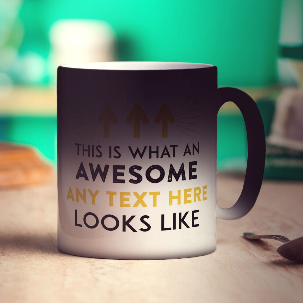Custom Awesome Mug - Add Any Text - Standard 330ml (11oz) / Yellow / Magic Mug