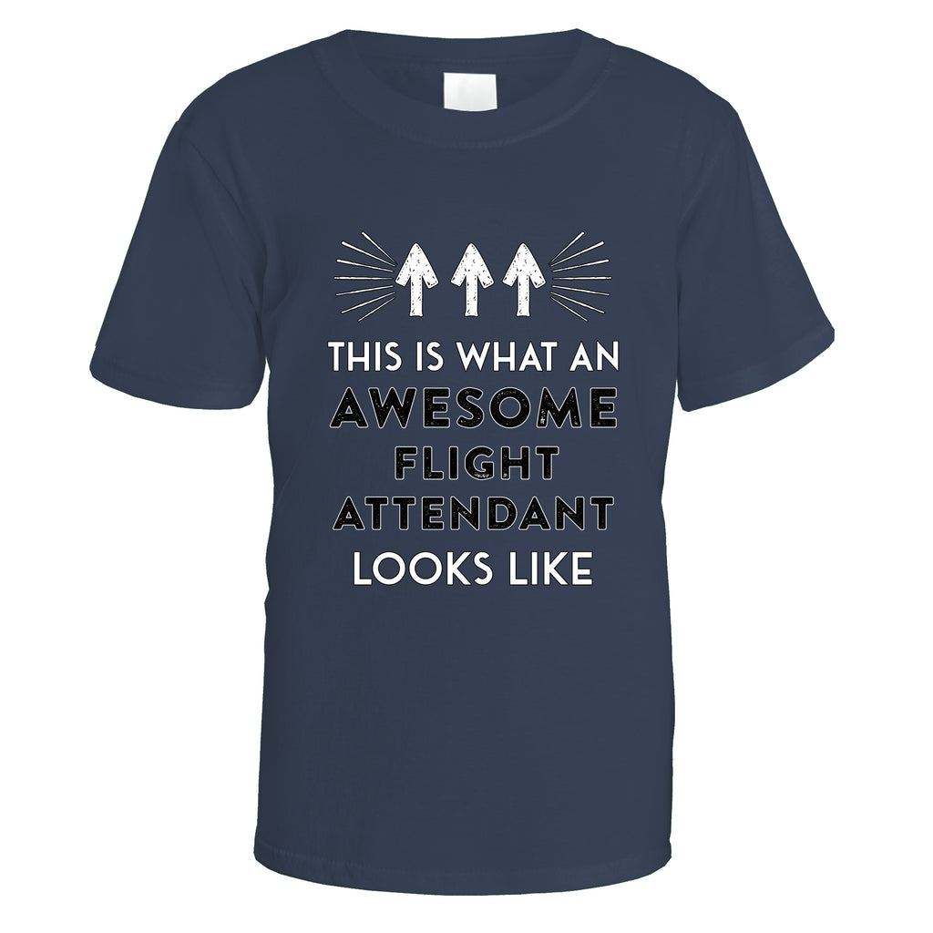 Awesome Flight Attendant T-Shirt - Small / Navy