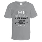 Awesome Flight Attendant T-Shirt - Small / Sports Grey
