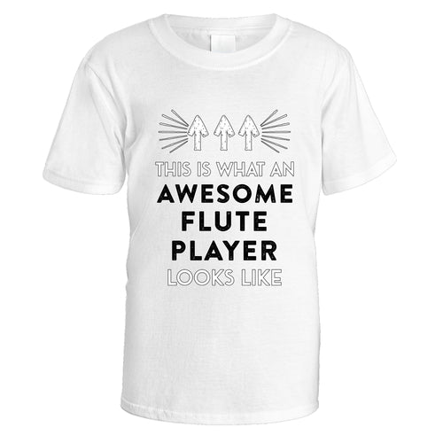 Awesome Flute Player T-Shirt - Medium / White