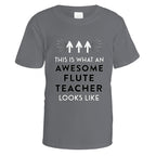 Awesome Flute Teacher T-Shirt - Small / Charcoal